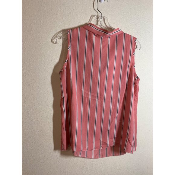 Jon & Anna Contemporary Business Casual Striped Top Womens Size Large Pink AC9 - Picture 2 of 5